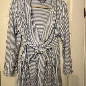 LAKE Striped Blue Hydrangea Women's Robe